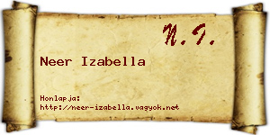 Neer Izabella névjegykártya